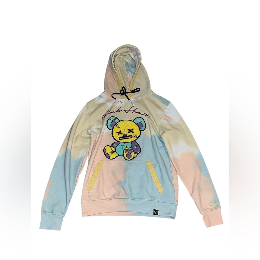 Tie-Dye Hoodie with Bear Design